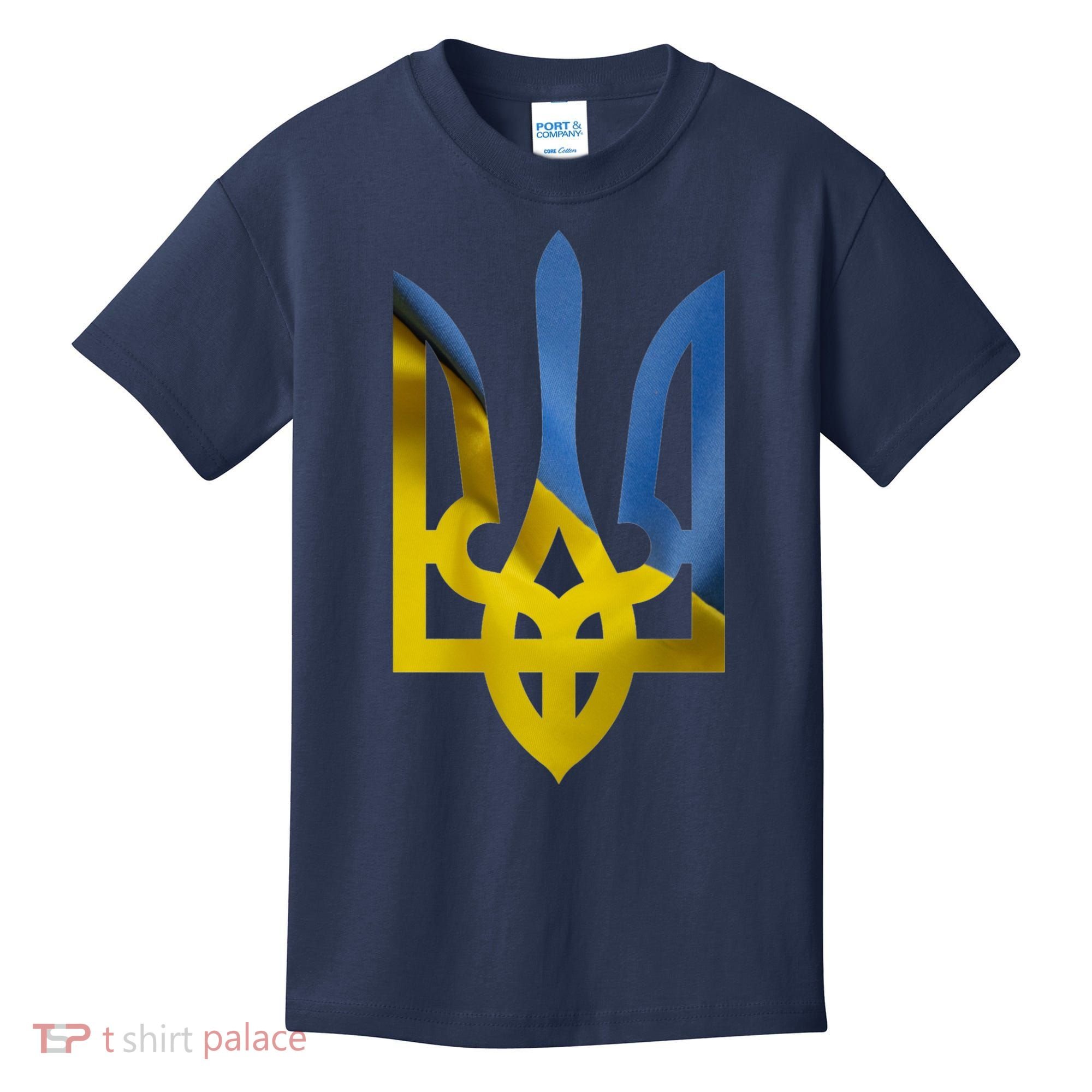 Ukraine Trident Coat Of Arms Flag Ukrainian Pride Kids T-Shirt
