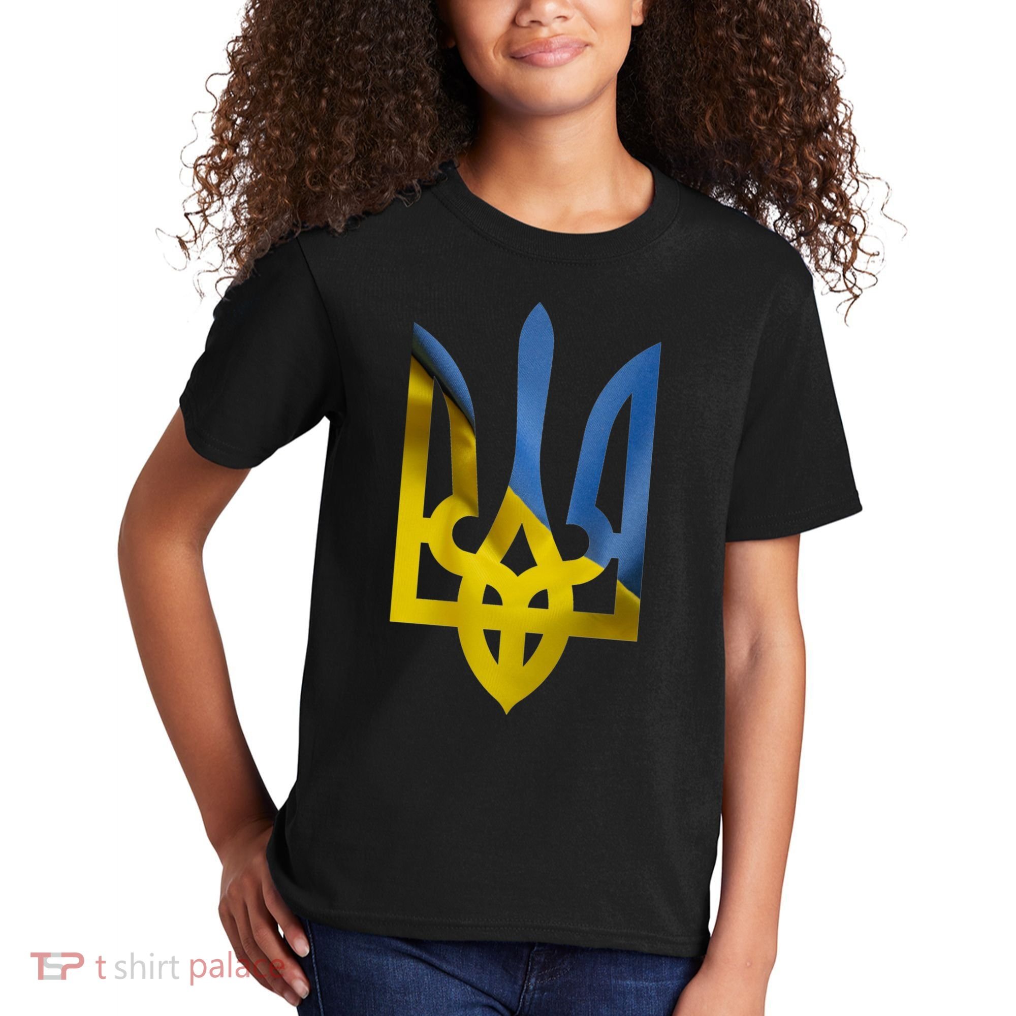 Ukraine Trident Coat Of Arms Flag Ukrainian Pride Kids T-Shirt