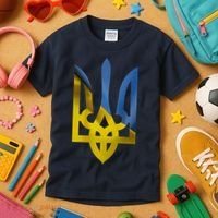 Ukraine Trident Coat Of Arms Flag Ukrainian Pride Kids T-Shirt thumb 3
