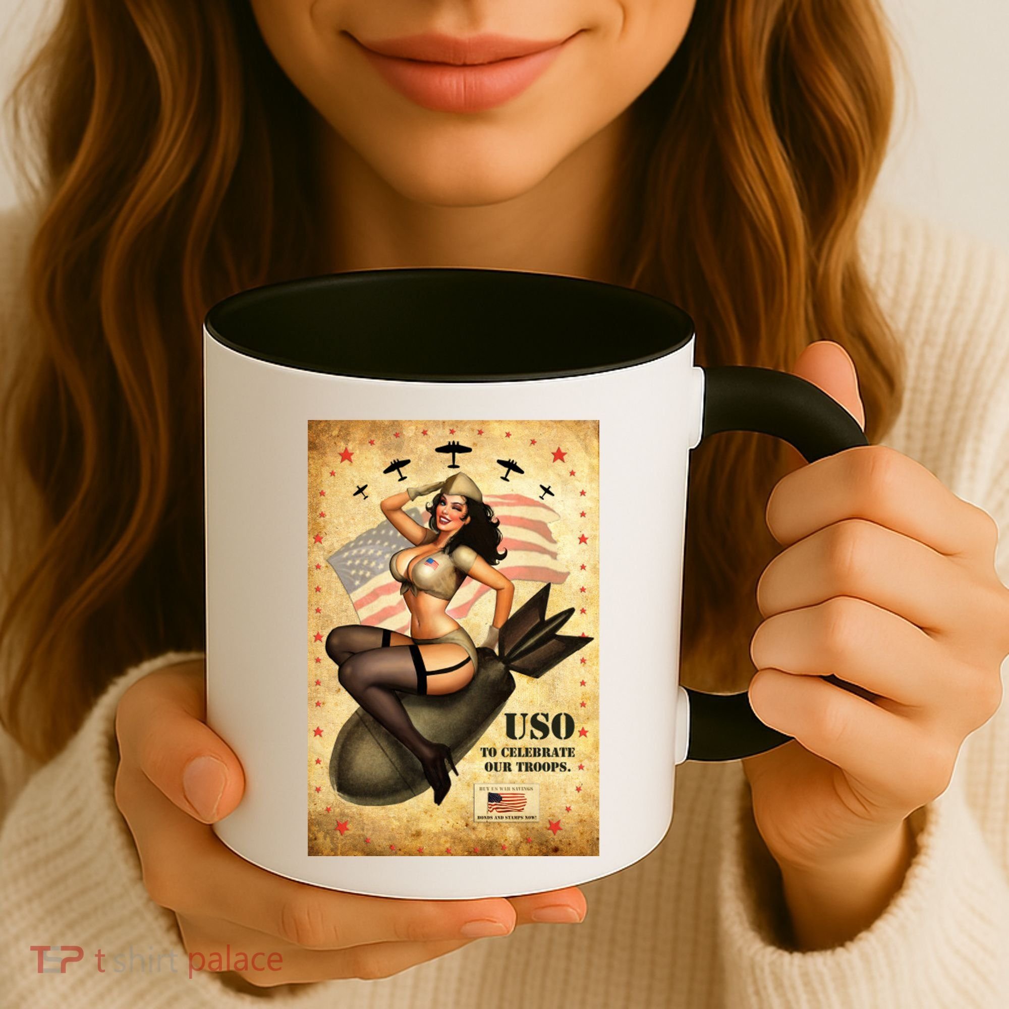 USO To Celebrate Our Troops Bombshell Coffee Mug