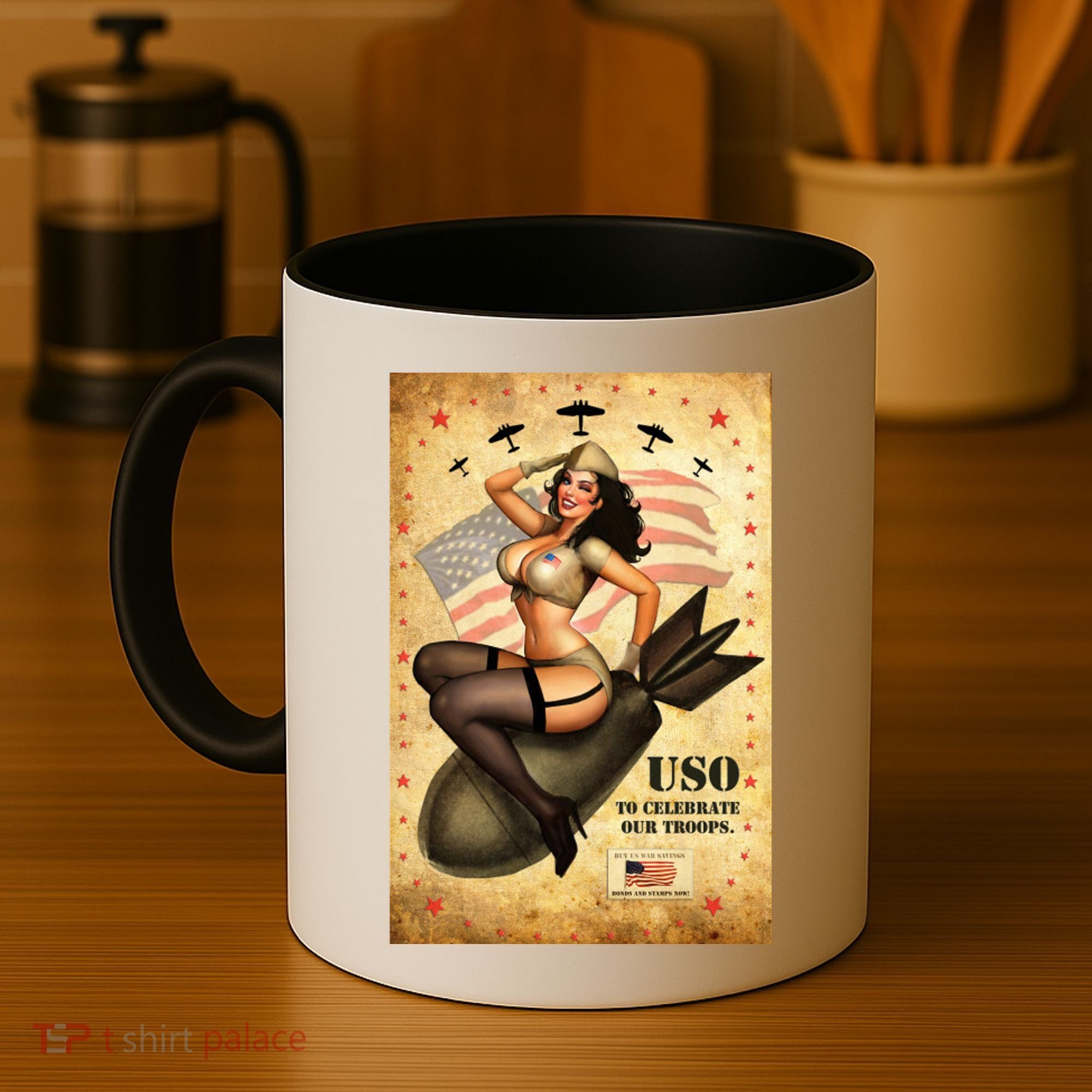 USO To Celebrate Our Troops Bombshell Coffee Mug