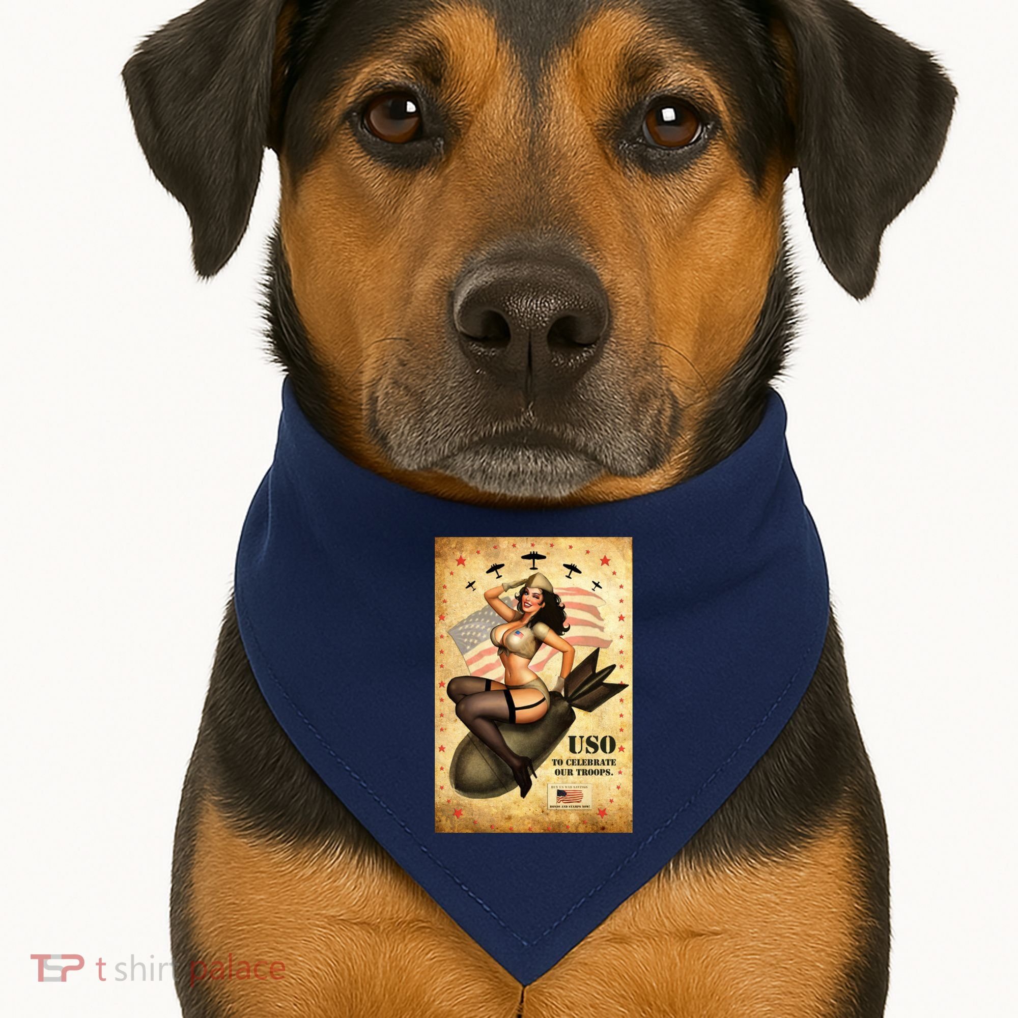 USO To Celebrate Our Troops Bombshell USA-Made Doggie Bandana