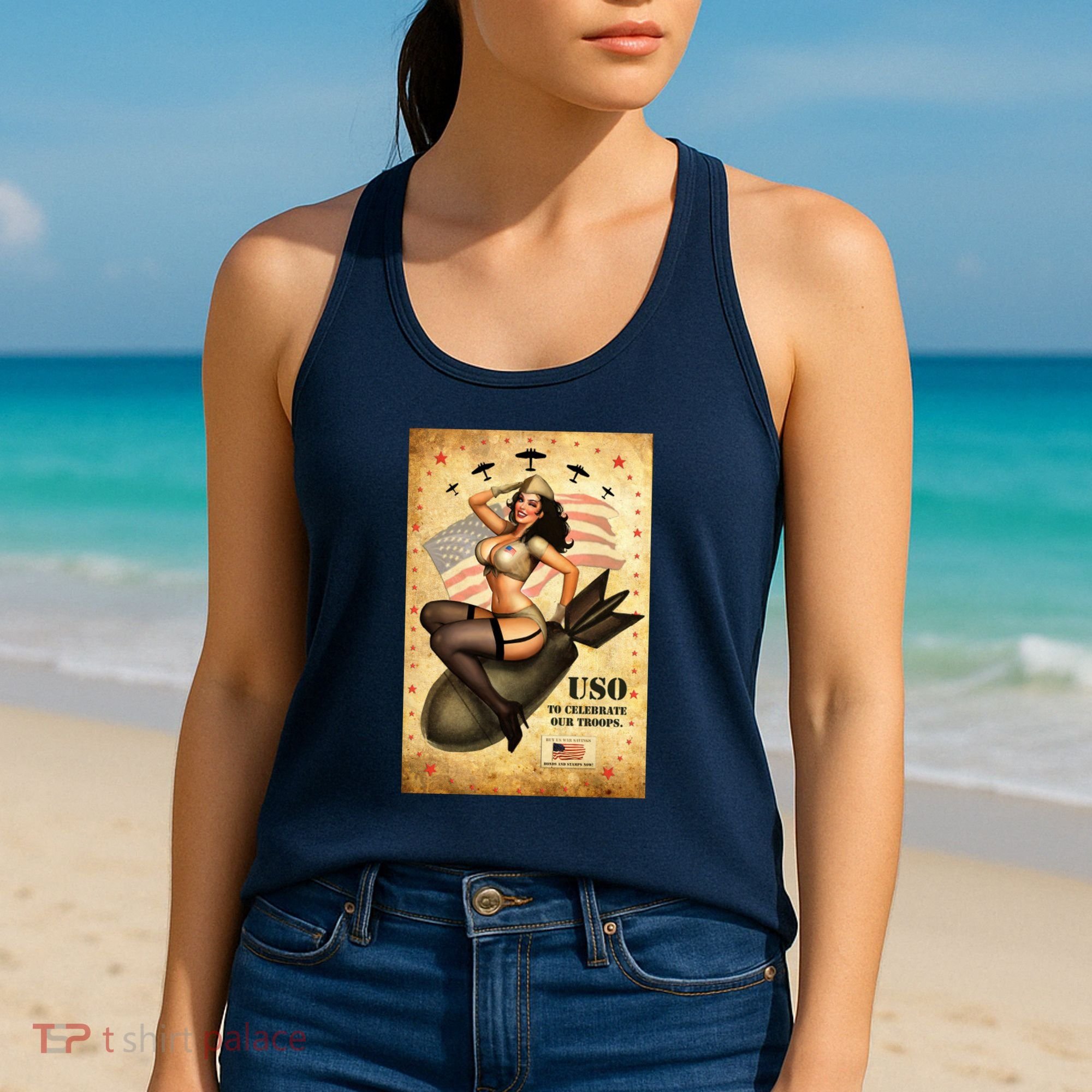 USO To Celebrate Our Troops Bombshell Women's Tank Top