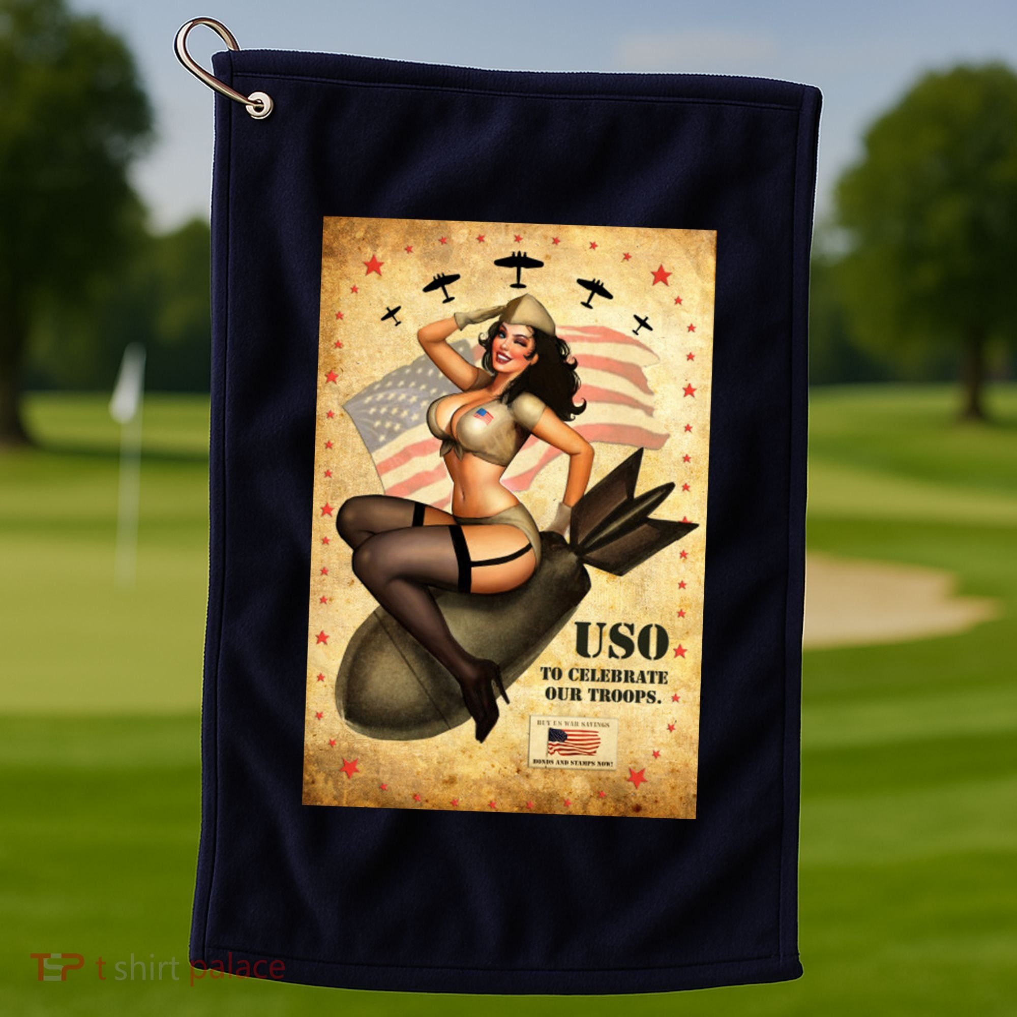 USO To Celebrate Our Troops Bombshell Golf Towel