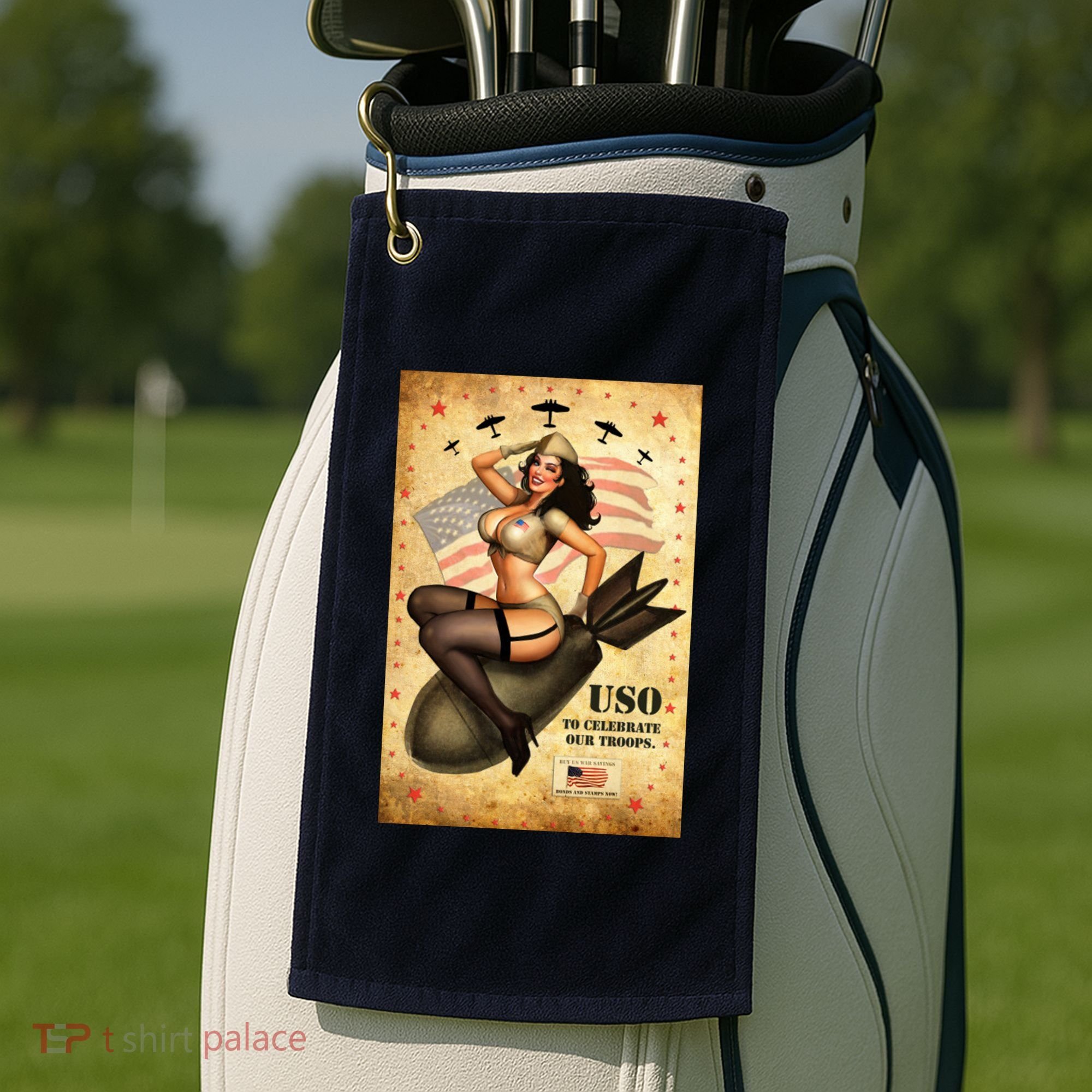 USO To Celebrate Our Troops Bombshell Golf Towel