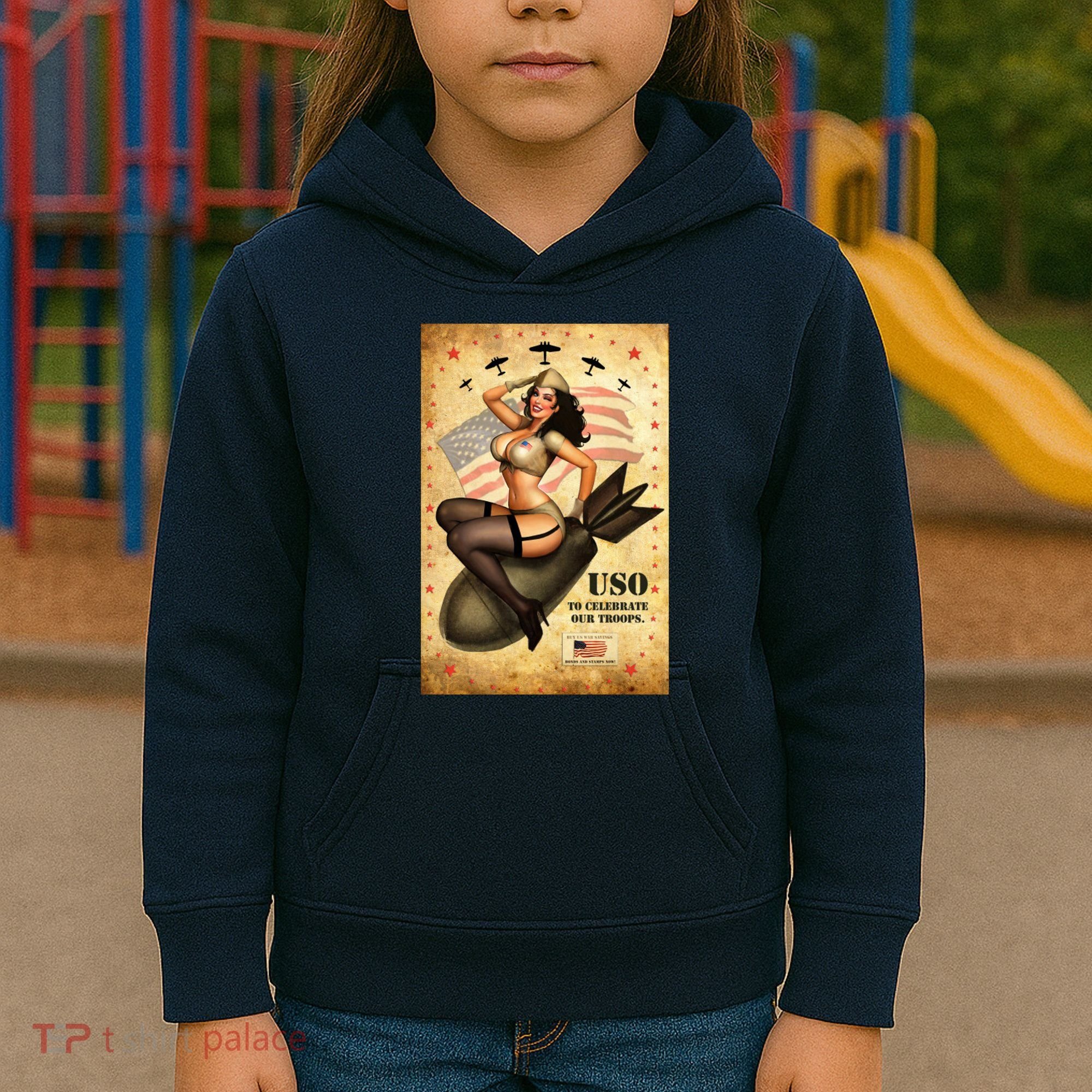 USO To Celebrate Our Troops Bombshell Kids Hoodie