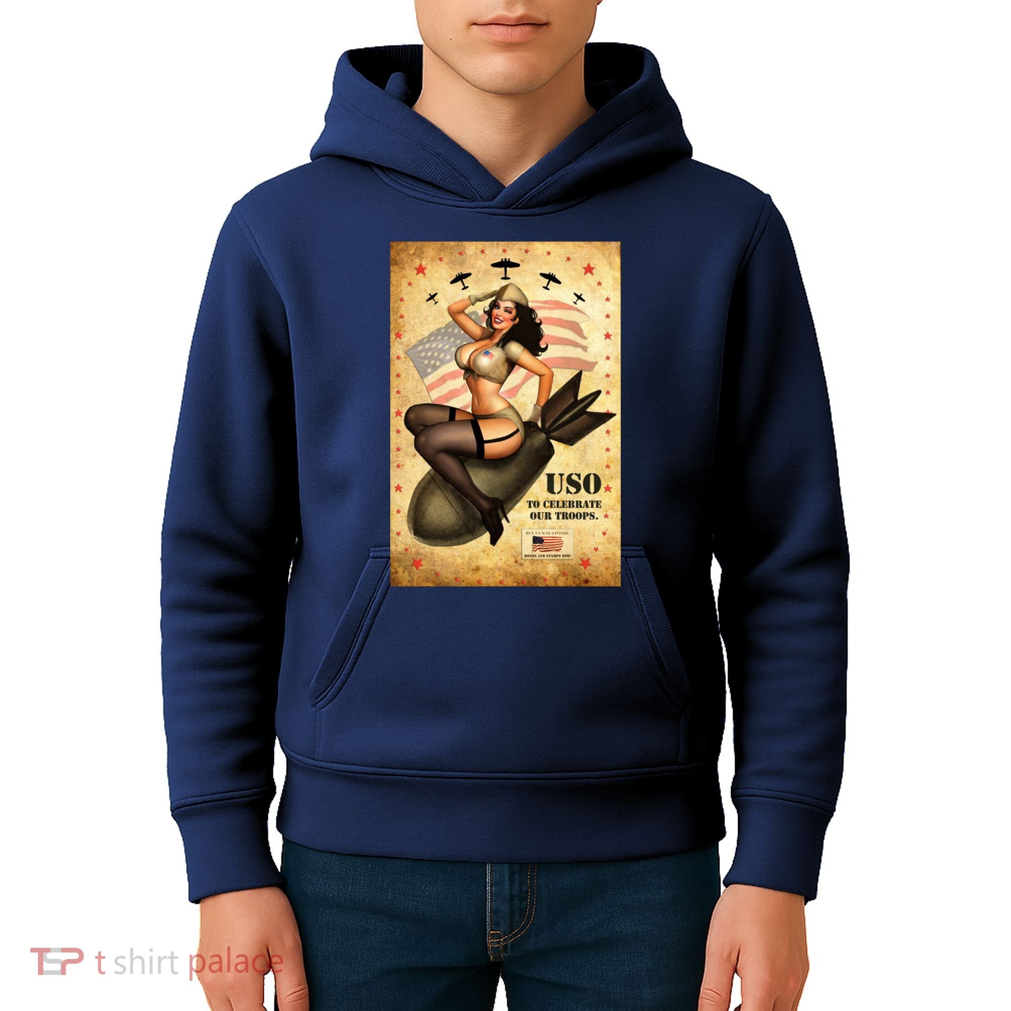 USO To Celebrate Our Troops Bombshell Kids Hoodie