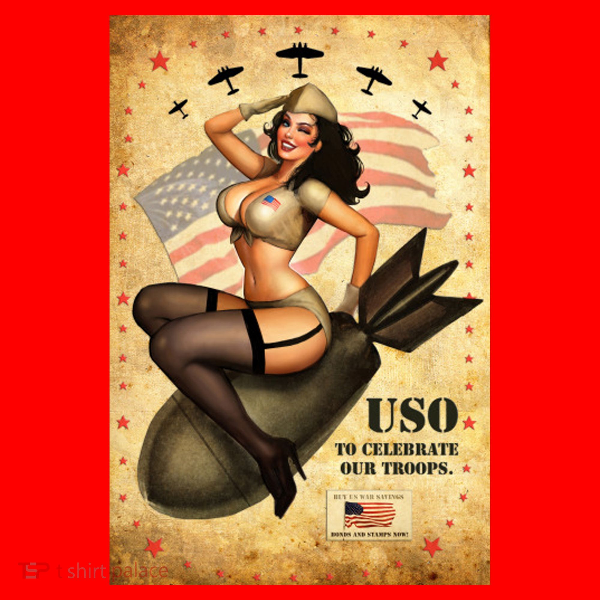 USO To Celebrate Our Troops Bombshell Santa Hat