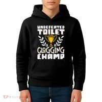 Undefeated Toilet Clogging Champ Kids Hoodie thumb 4