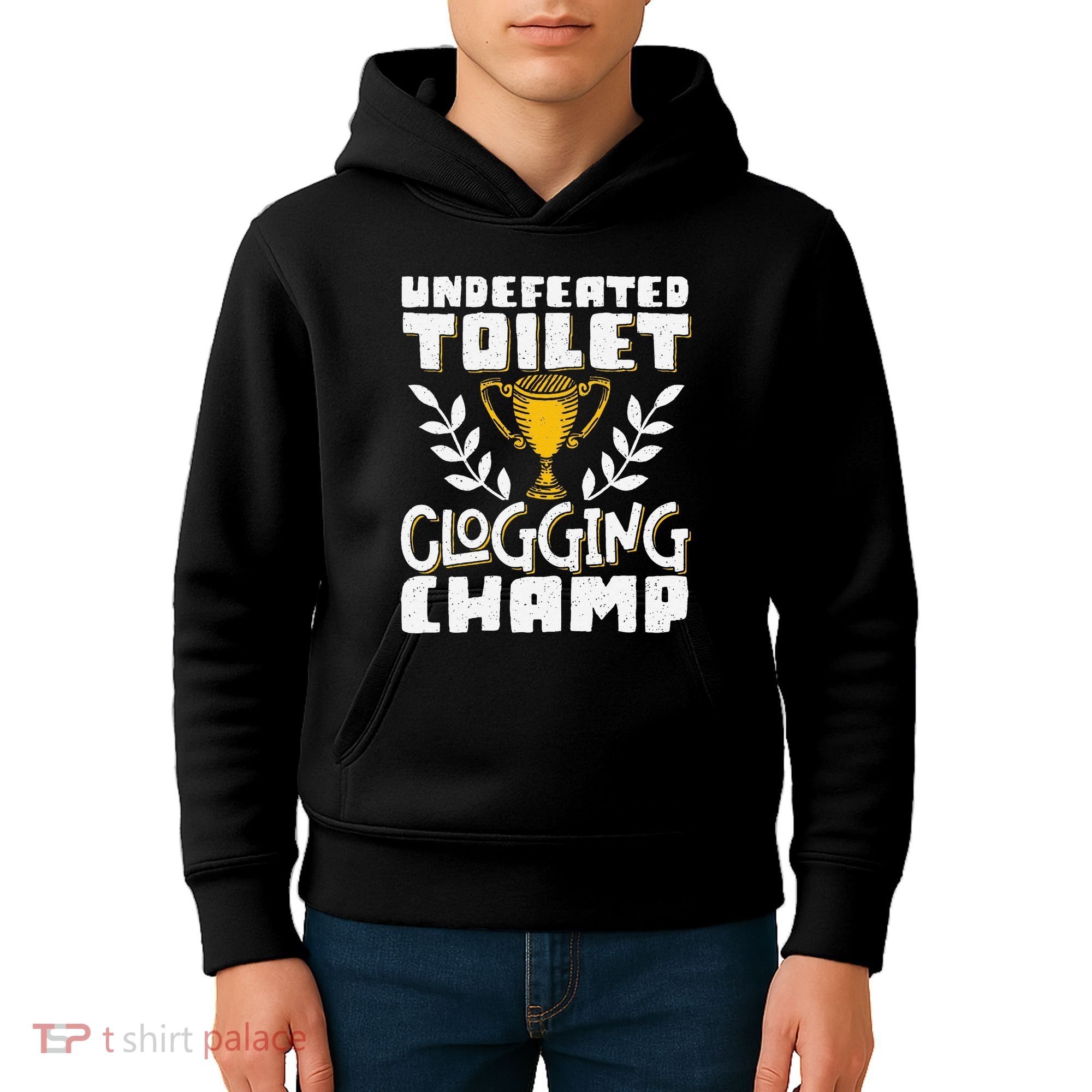 Undefeated Toilet Clogging Champ Kids Hoodie