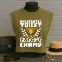 Undefeated Toilet Clogging Champ Garment-Dyed Women's Muscle Tee thumb 3