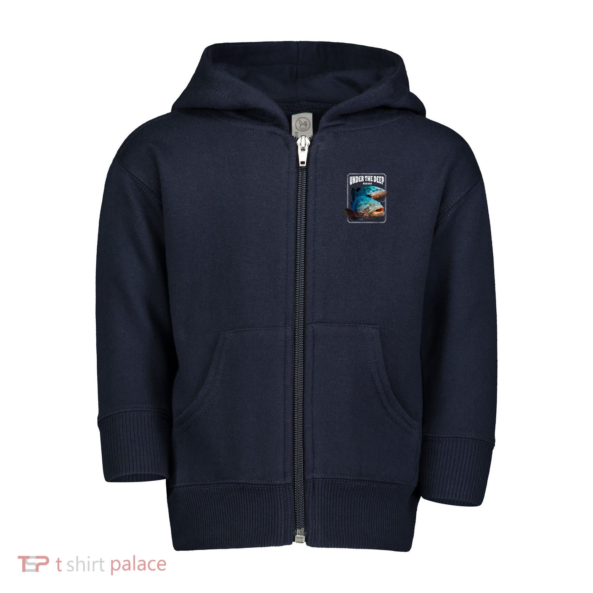 Under The Deep Blue Sea Fish Toddler Zip Fleece Hoodie