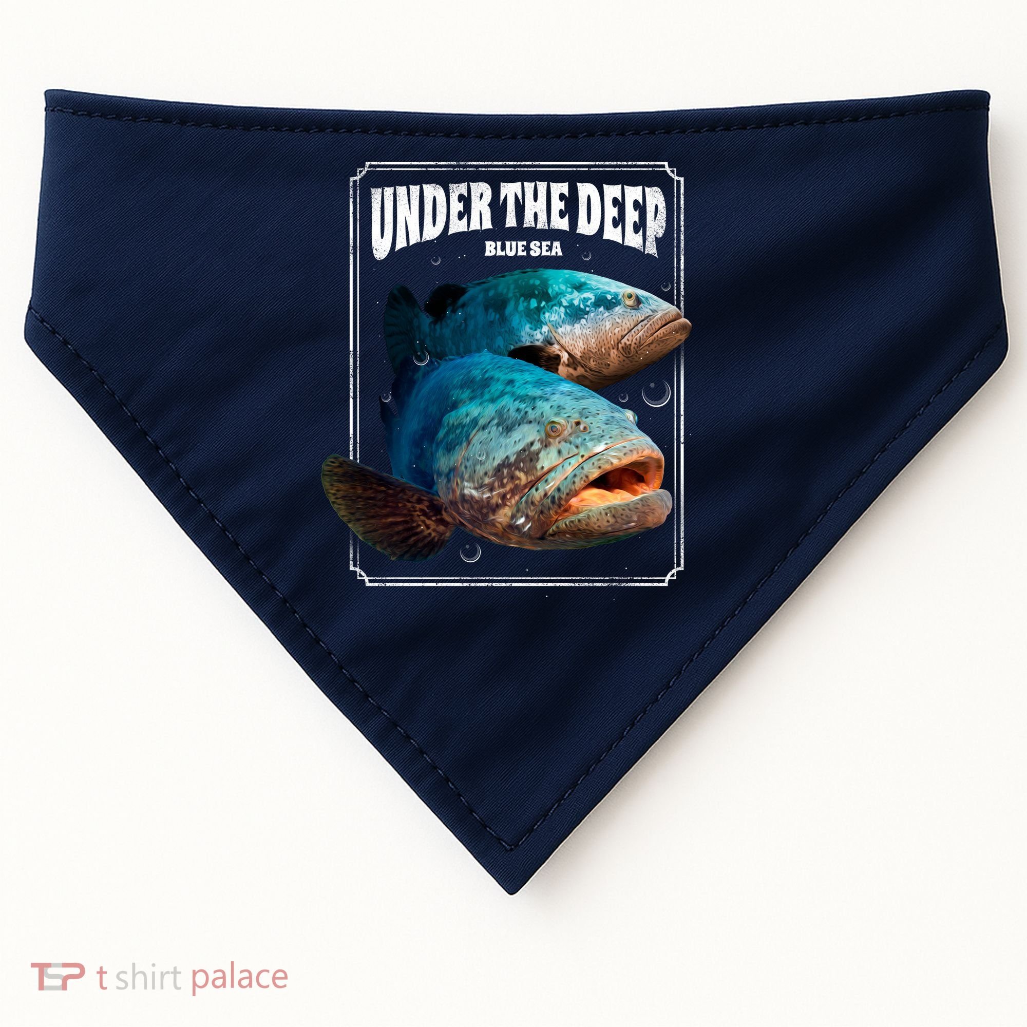 Under The Deep Blue Sea Fish USA-Made Doggie Bandana
