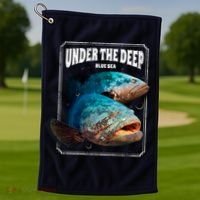 Under The Deep Blue Sea Fish Golf Towel thumb 1