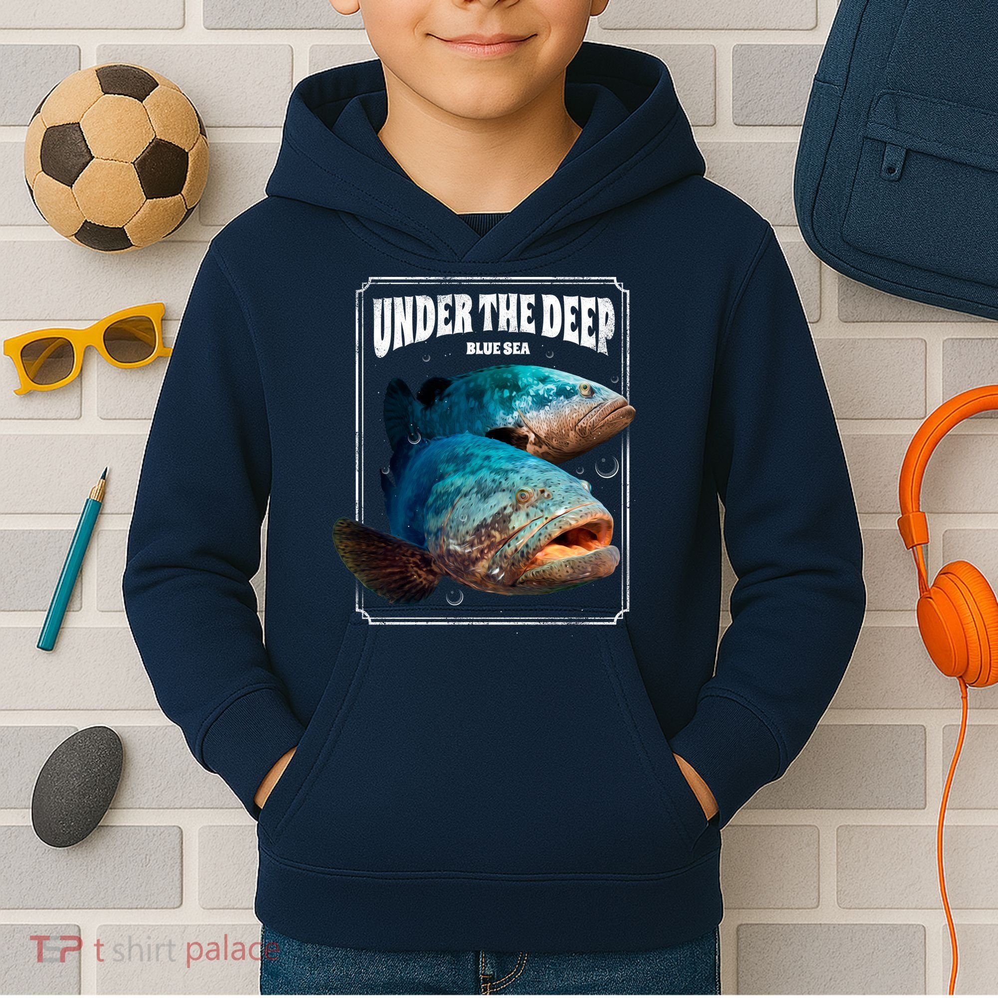 Under The Deep Blue Sea Fish Kids Hoodie