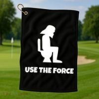 Use The Force Funny Pooping Golf Towel thumb 1