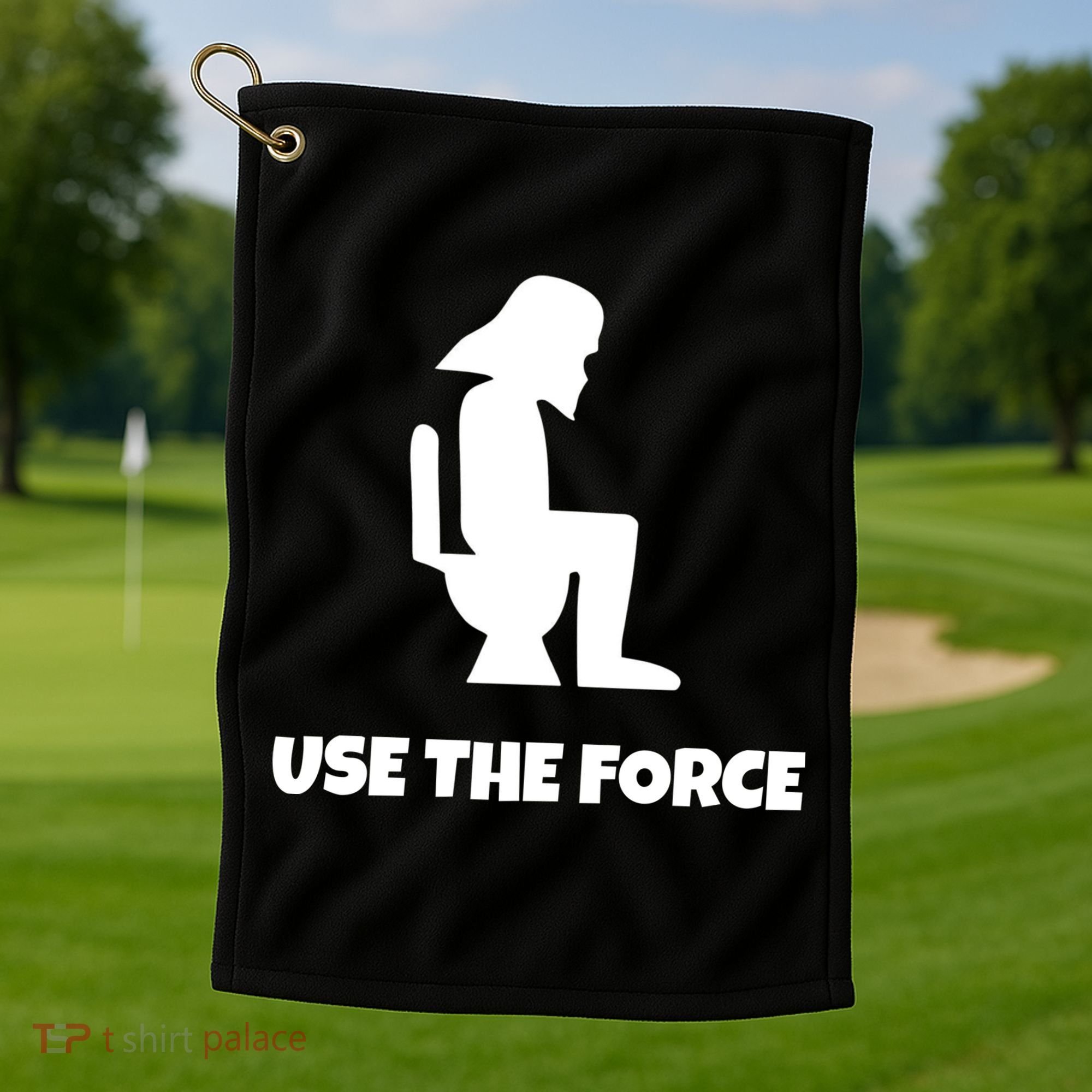 Use The Force Funny Pooping Golf Towel