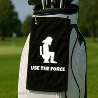 Use The Force Funny Pooping Golf Towel thumb 2