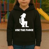 Use The Force Funny Pooping Kids Hoodie thumb 3