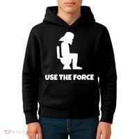 Use The Force Funny Pooping Kids Hoodie thumb 4
