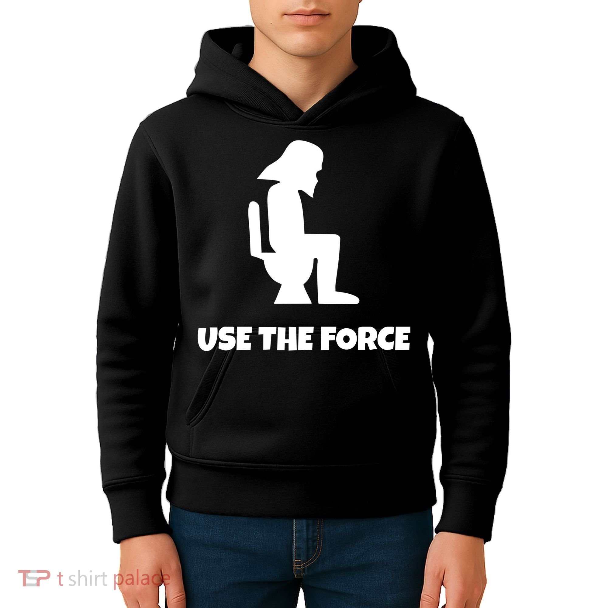 Use The Force Funny Pooping Kids Hoodie