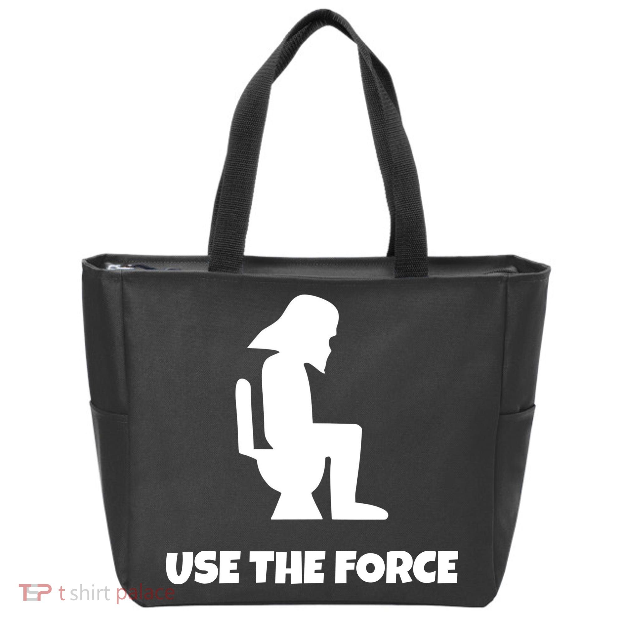 Use The Force Funny Pooping Tote Bag