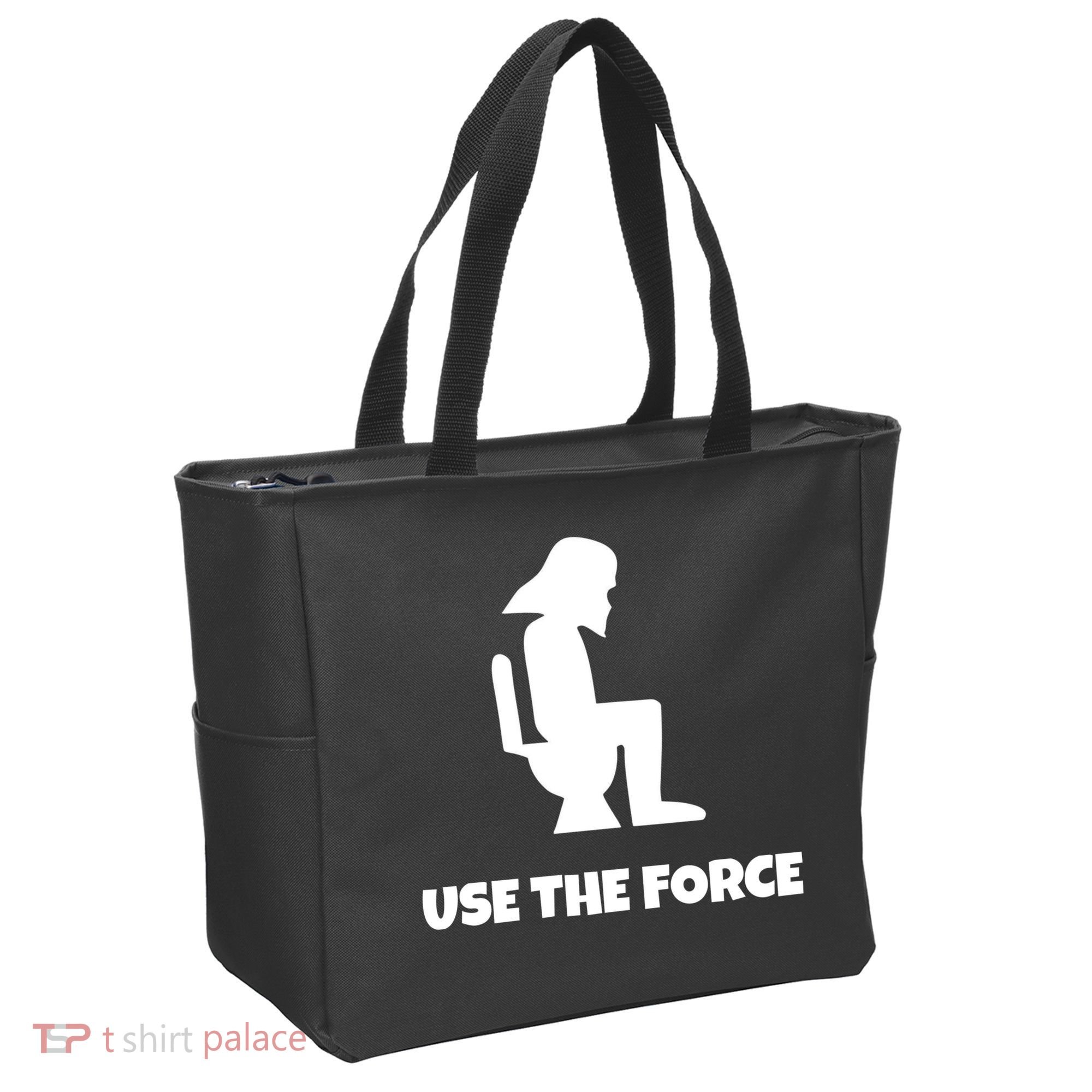Use The Force Funny Pooping Tote Bag