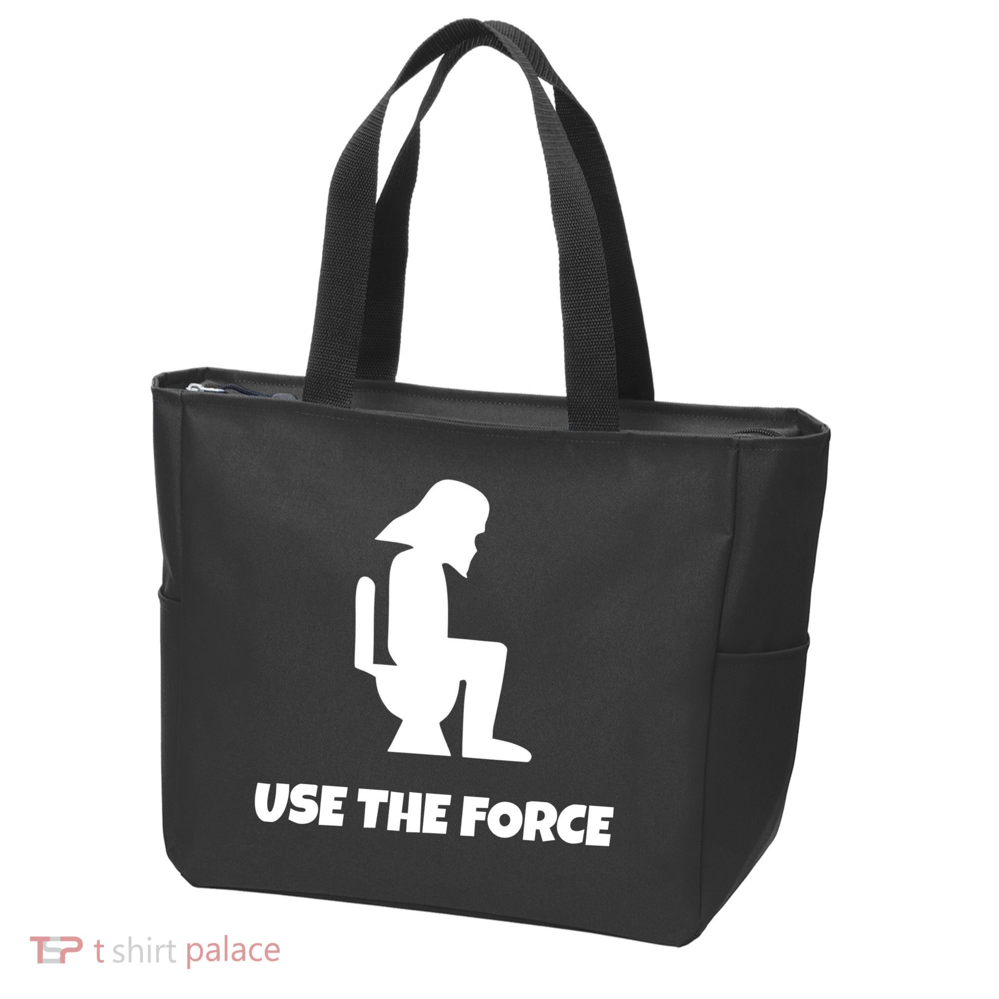 Use The Force Funny Pooping Tote Bag