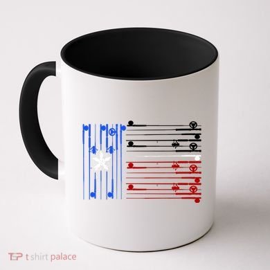 USA Texas Fishing Rods Flag Coffee Mug
