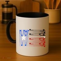 USA Texas Fishing Rods Flag Coffee Mug thumb 4