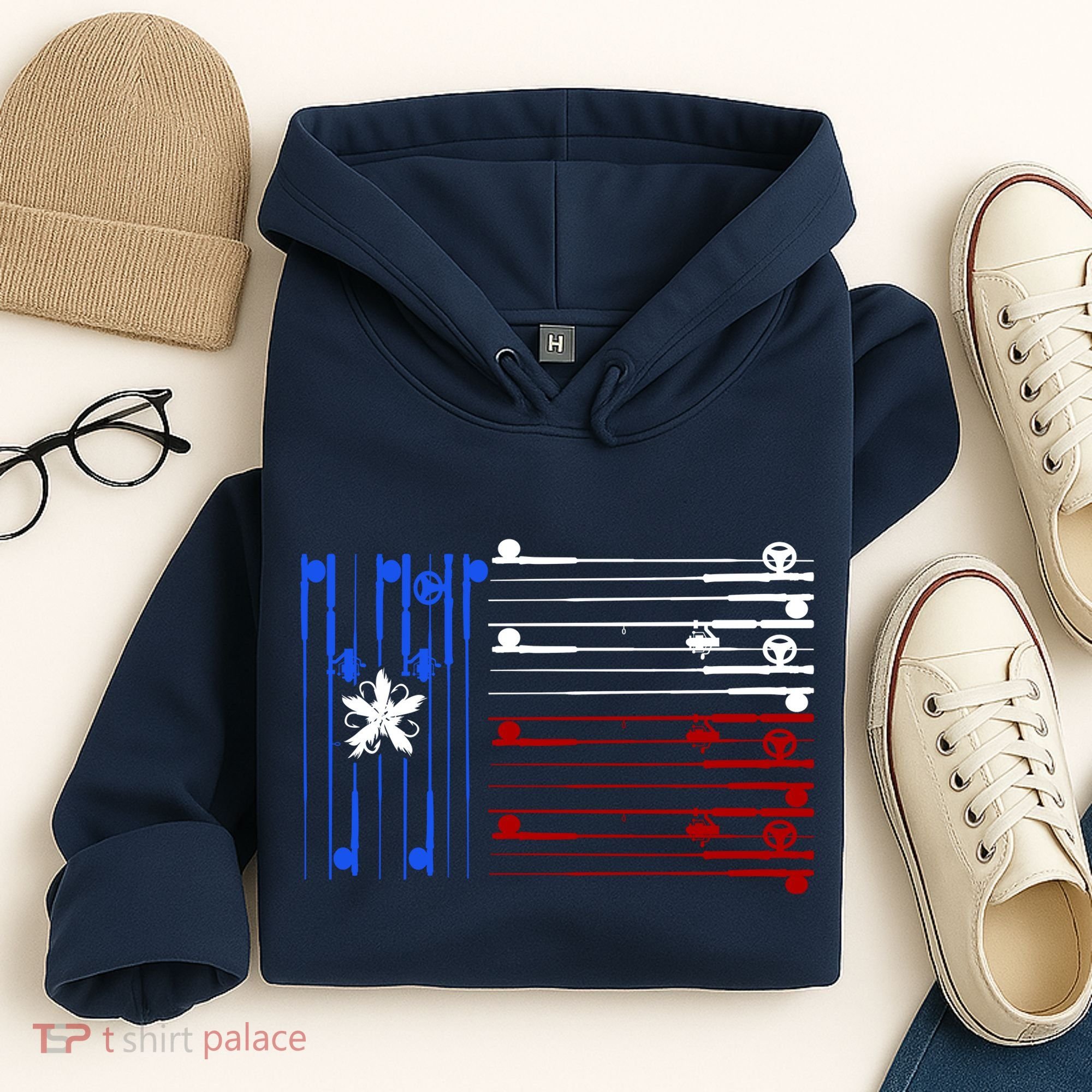 USA Texas Fishing Rods Flag Hoodie