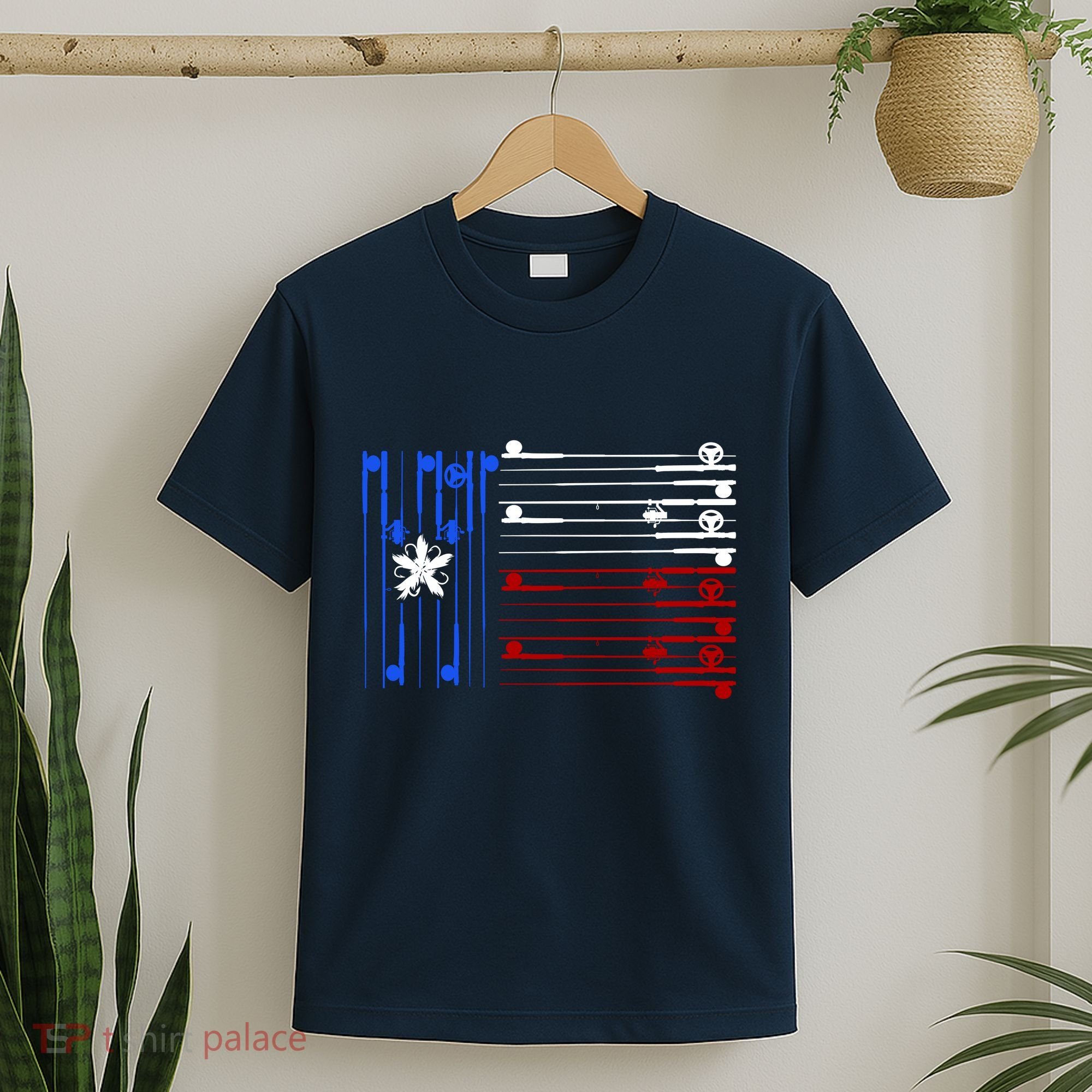 USA Texas Fishing Rods Flag T-Shirt