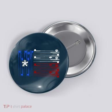 USA Texas Fishing Rods Flag Button
