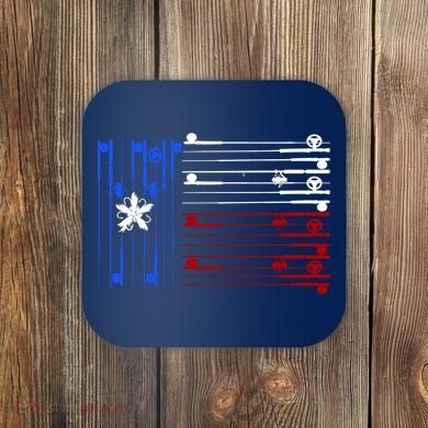 USA Texas Fishing Rods Flag Coaster