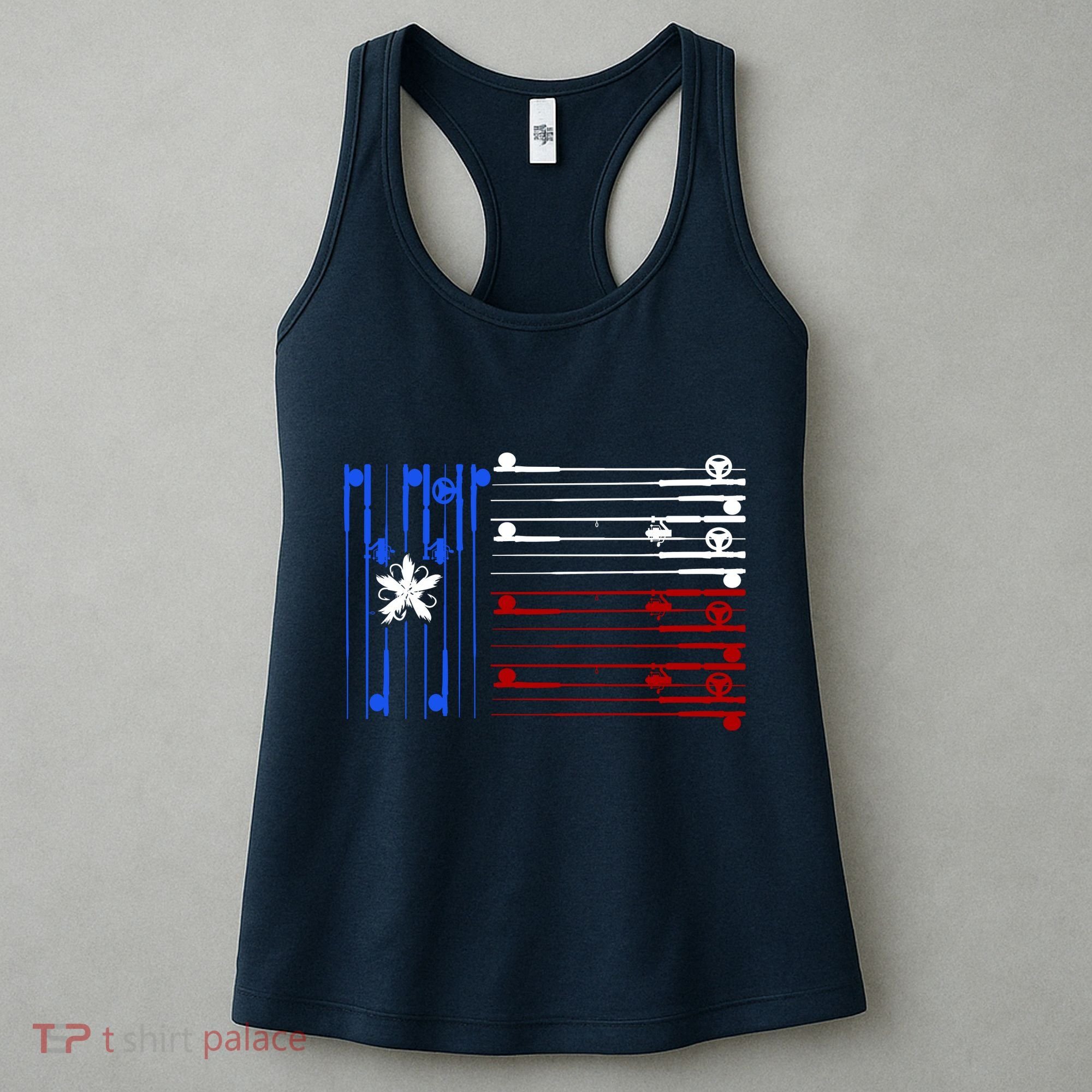 USA Texas Fishing Rods Flag Women's Tank Top