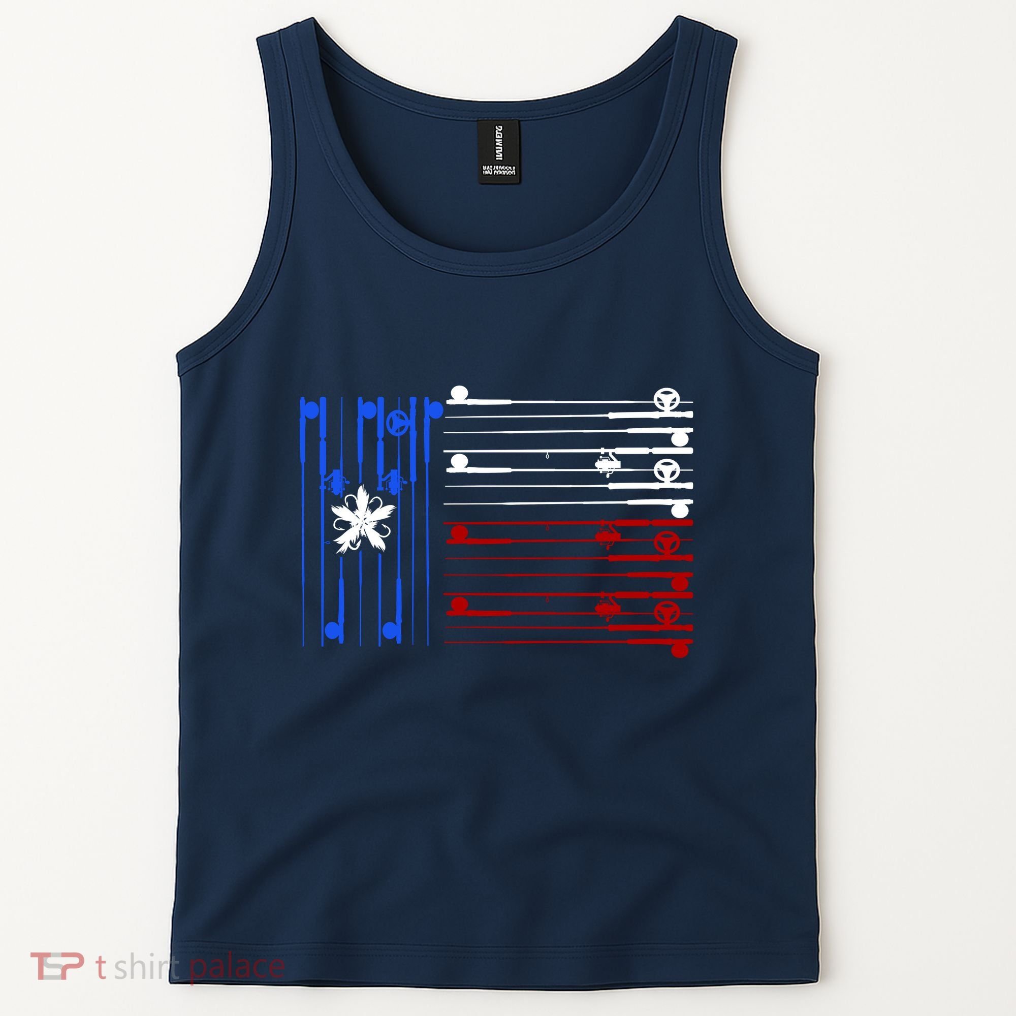 USA Texas Fishing Rods Flag Tank Top