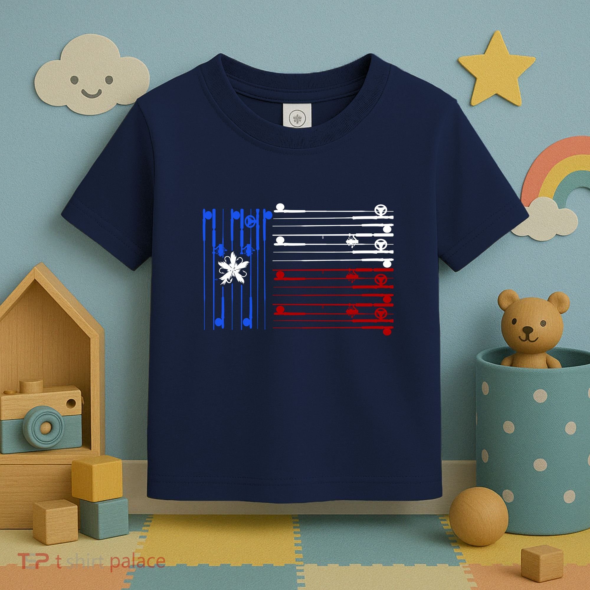 USA Texas Fishing Rods Flag Toddler T-Shirt