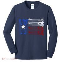 USA Texas Fishing Rods Flag Kids Long Sleeve Shirt thumb 0