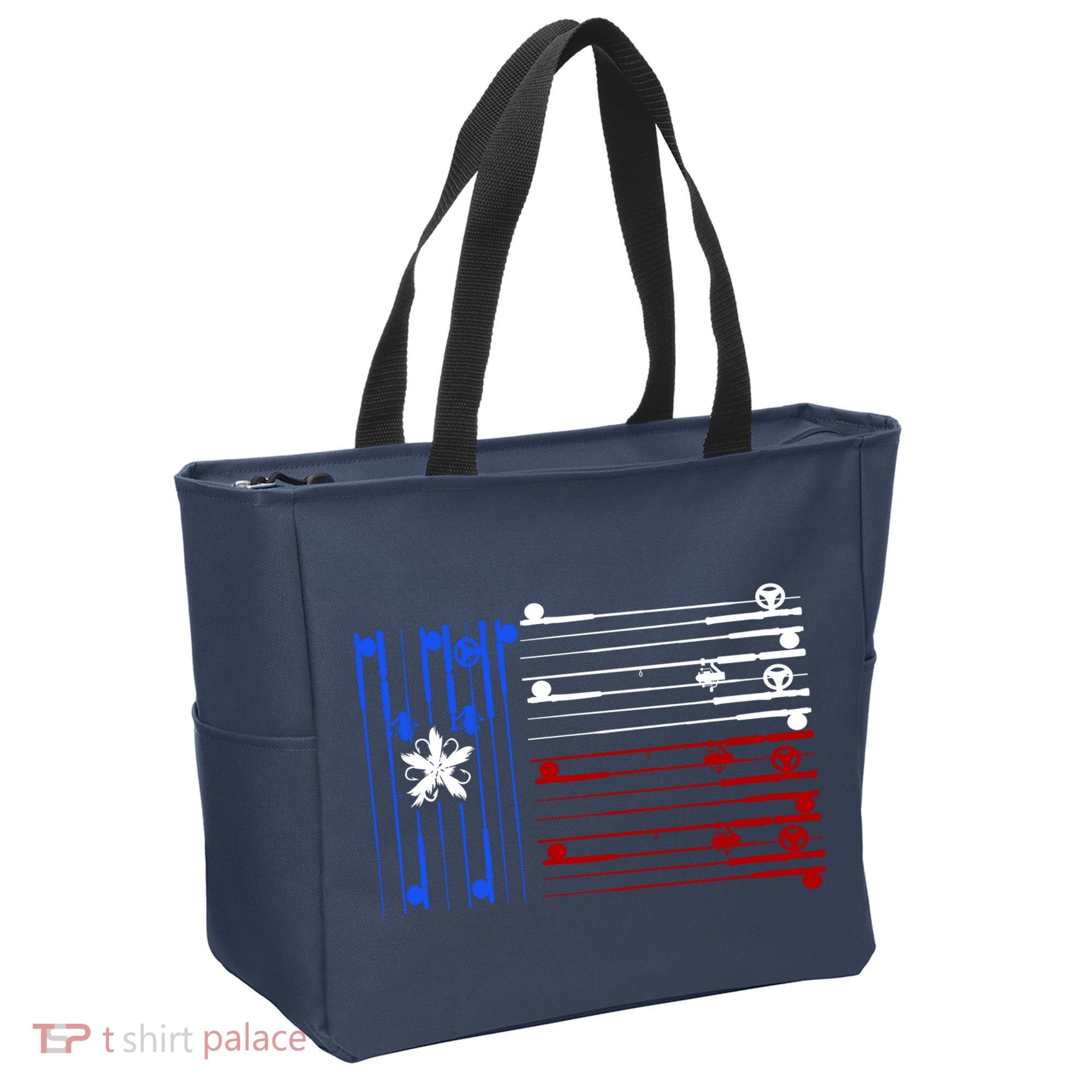 USA Texas Fishing Rods Flag Tote Bag