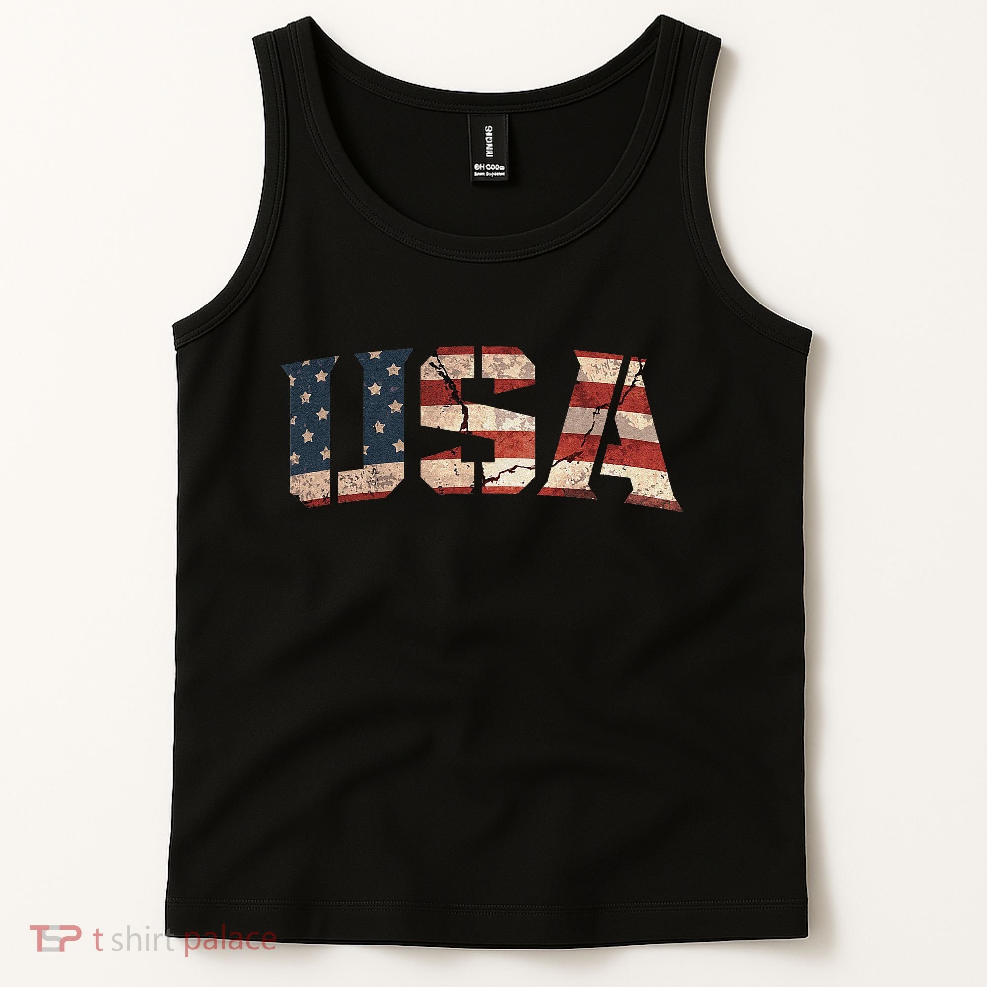 Usa Text Flag American Flag Patriotic 4th Of July Tank Top