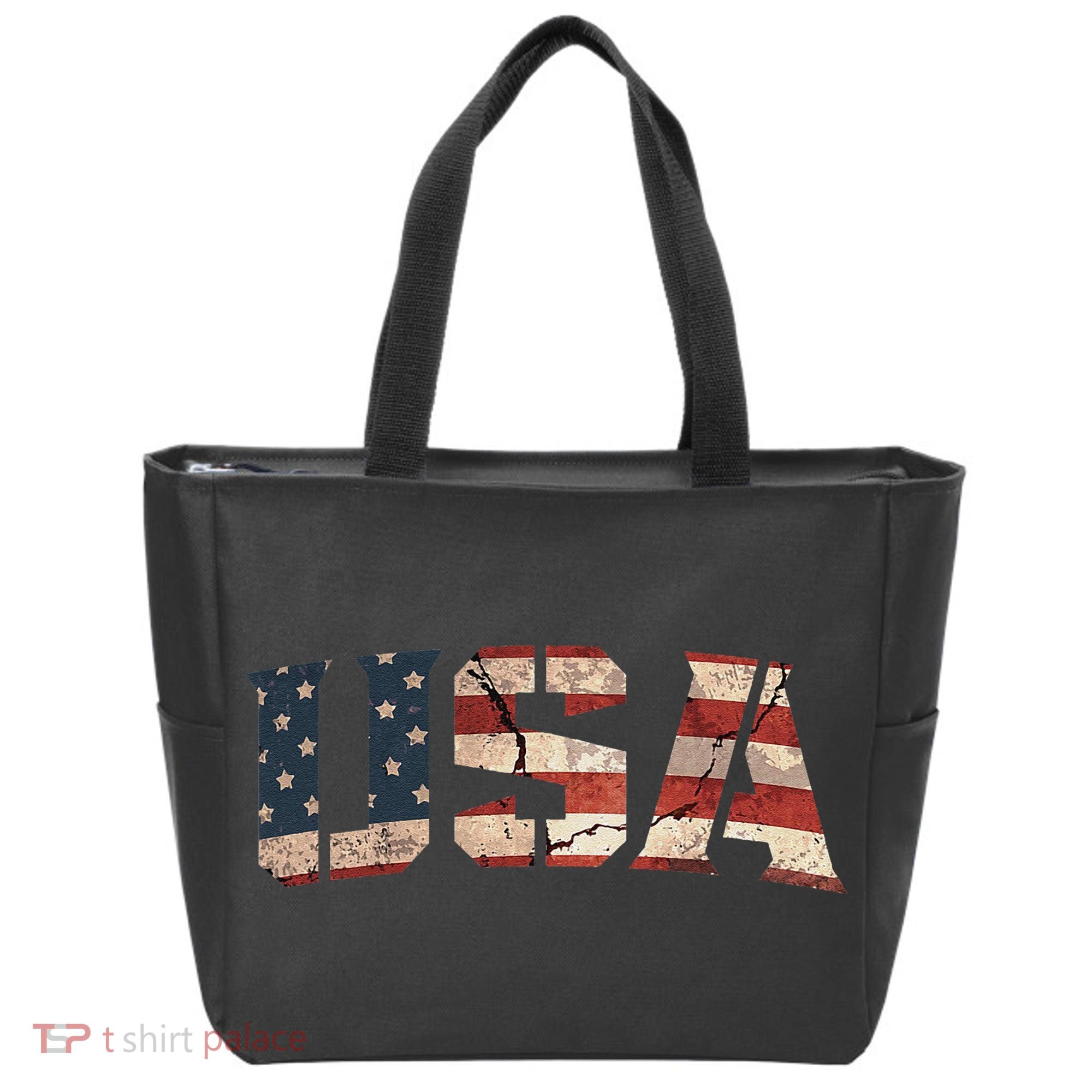 Usa Text Flag American Flag Patriotic 4th Of July Tote Bag