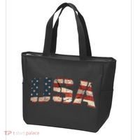 Usa Text Flag American Flag Patriotic 4th Of July Tote Bag thumb 3