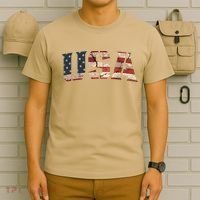 Usa Text Flag American Flag Patriotic 4th Of July T-Shirt thumb 6