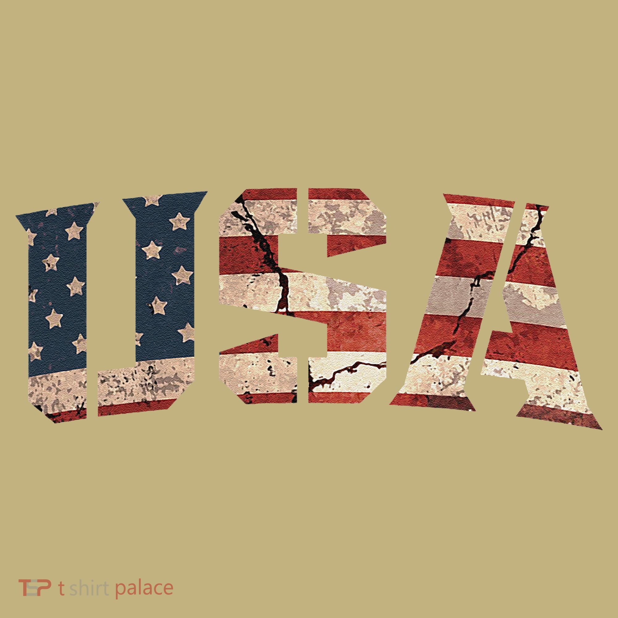 Usa Text Flag American Flag Patriotic 4th Of July T-Shirt