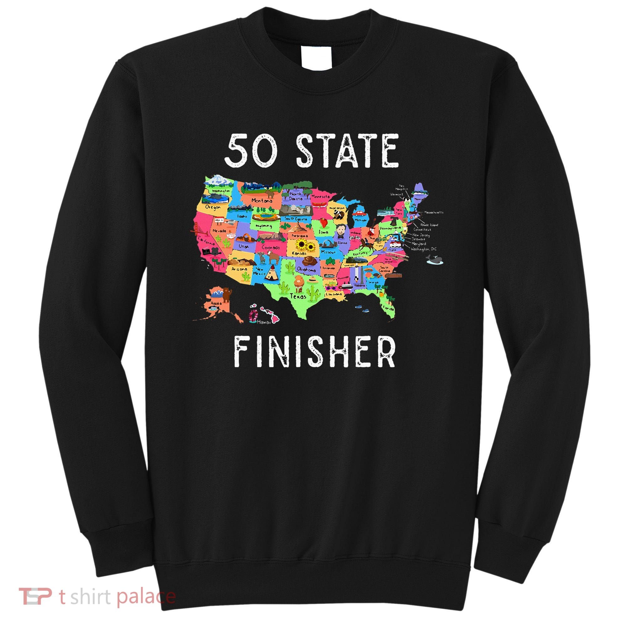 USA Travel Gift Visit 50 States Map Sweatshirt