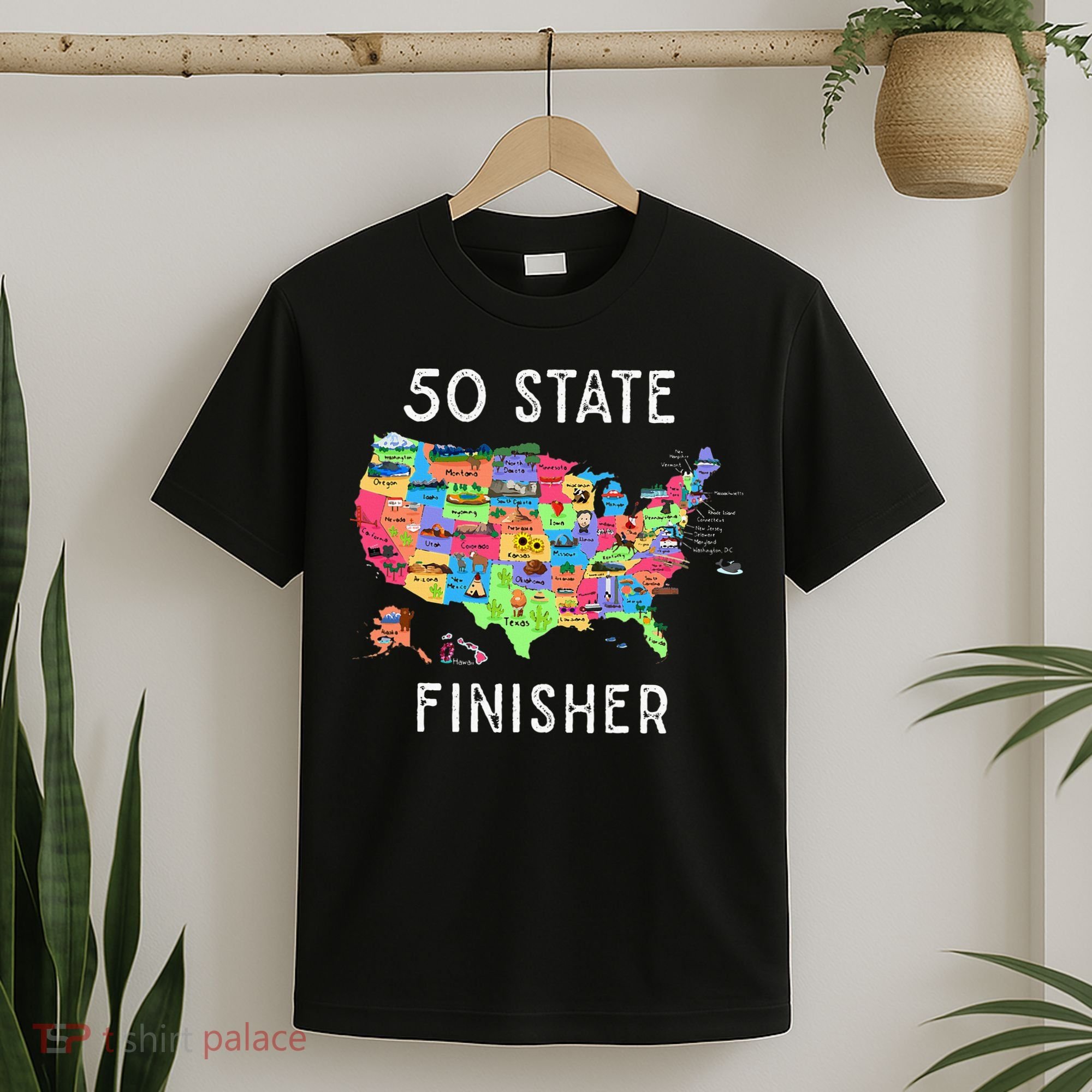 USA Travel Gift Visit 50 States Map T-Shirt