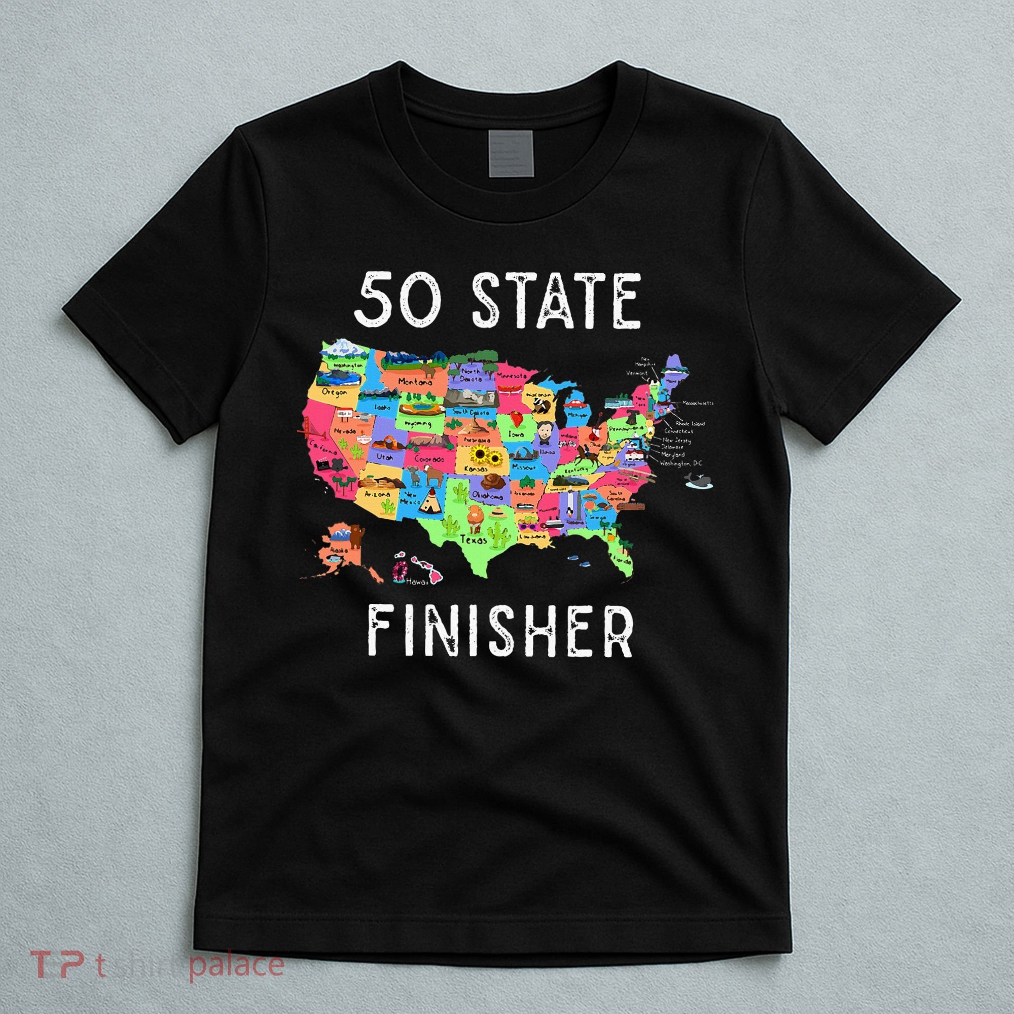 USA Travel Gift Visit 50 States Map T-Shirt