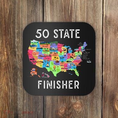USA Travel Gift Visit 50 States Map Coaster