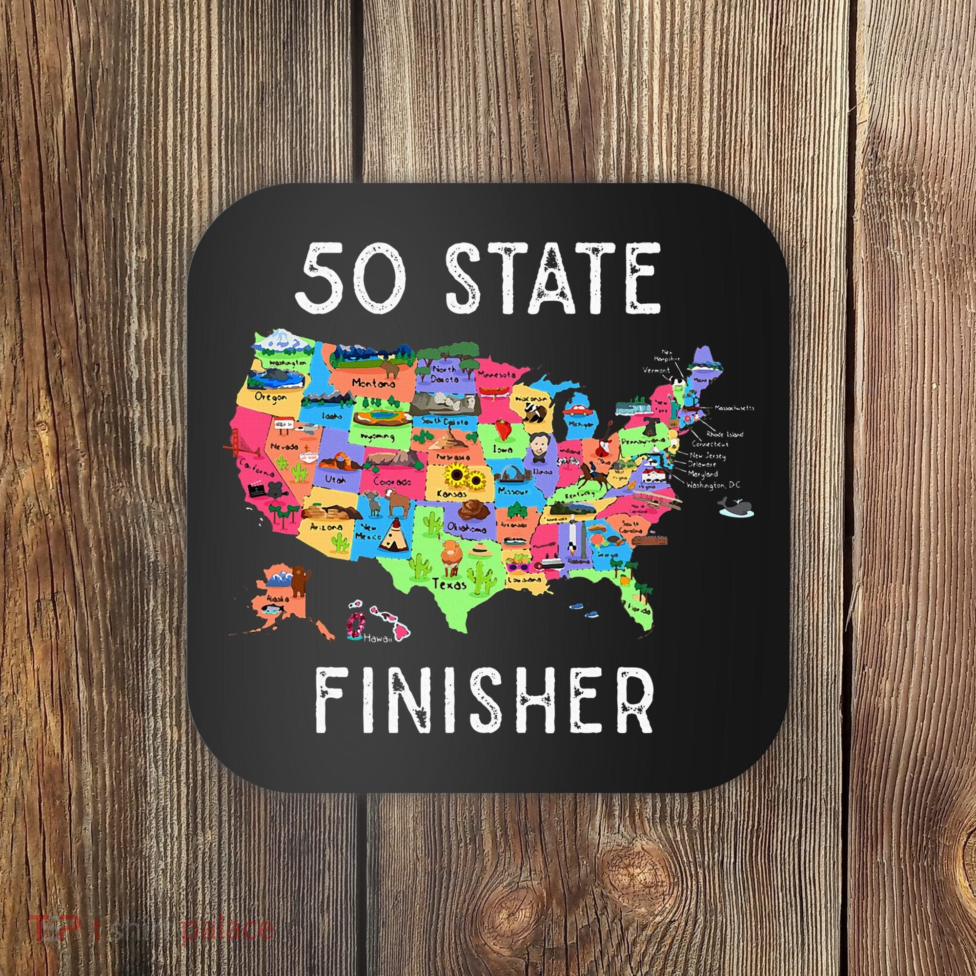 USA Travel Gift Visit 50 States Map Coaster