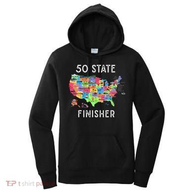 USA Travel Gift Visit 50 States Map Women's Hoodie
